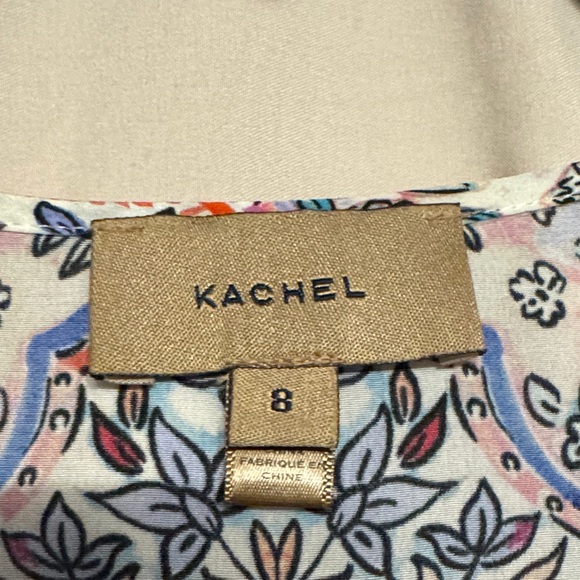 Kachel Lynn Bell-Sleeve Silk Blouse, Size 8, Color Floral Multi - Picture 2 of 12